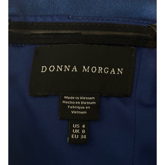 Donna Morgan dress strapless midi cocktail blue size 4 - Picture 4 of 4